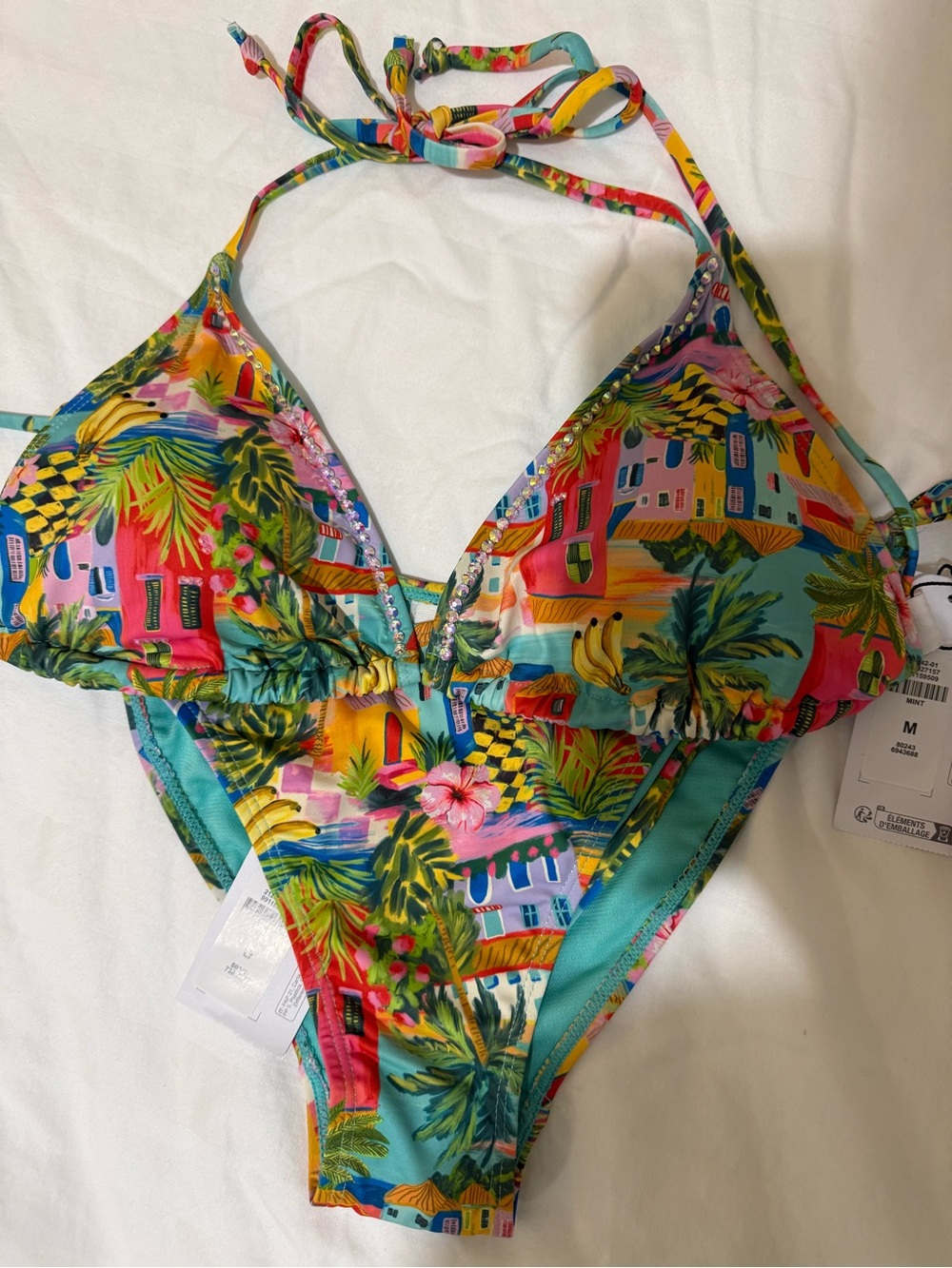 🌴 Tropical Rhinestone Bikini ✨ - Picture 4 of 4